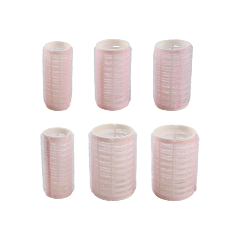 6 PCS Pink Hair Rollers Set, Heatless Curlers Self Grip Rollers for Hair Volume, Hair Rollers for Long Medium Short Hair Styling, Salon Hairdressing Curlers DIY Tool