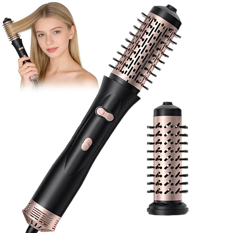 Heated Hot Brush, 3-in-1 Rotating Hair Dryer Brush, Thermal Brushes | 360° Rotating Hot Air Brushes Set, with 3 Temperatures, for Dry/Curl/Straight Hair