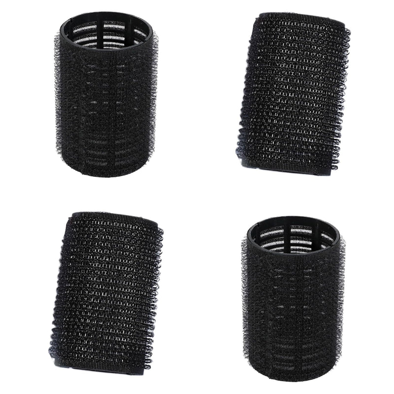 4 Pcs Hair Rollers Set,Black Hairs Large Rollers for Hair Volume,Hair Accessories for women,Heatless Self Grip Hairs Curlers,Hairroller Self-grip for Long,Medium and Short Hairs,Easy to Use (Black)