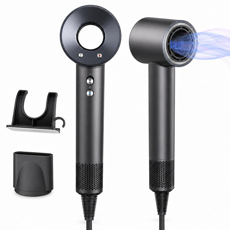 Hair Dryer,1600W High-Speed Blow Dryer with 160,000 RPM Motor | 3 Speeds and 4 Heat Settings with Cold Shot,300M Negative Ions for Smooth,Frizz-Free Hair,Magnetic Concentrator Nozzle,Grey Gray