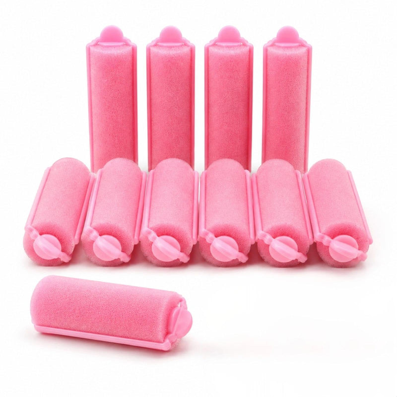 Foam Hair Rollers, 12 Pack Soft No Heat Sponge Hair Curlers, Overnight Hair Styling Tools for Long Short Medium Hair, Pink for Home DIY & Travel