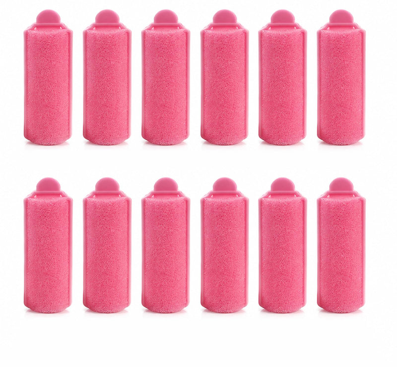 12 Pcs Foam Hair Rollers, Heatless Sponge Hair Curlers No Heat, Pink Soft Curling Tools for Women Girls Kids Long Short Thick Thin Hair, Overnight Sleep Home Salon DIY Use