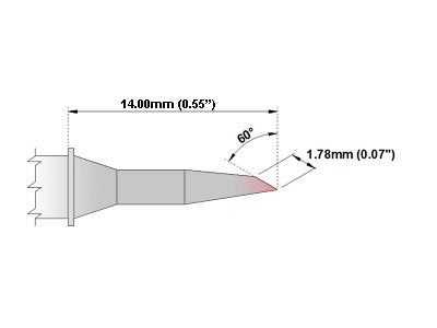  [AUSTRALIA] - Thermaltronics M7BV350 Bevel 60deg 1.78mm (0.07in) interchangeable for Metcal STTC-147