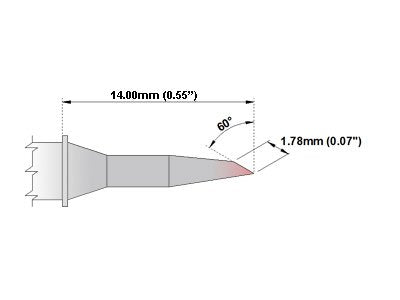  [AUSTRALIA] - Thermaltronics M8BV350 Bevel 60deg 1.78mm (0.07in) interchangeable for Metcal STTC-847
