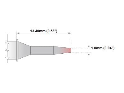  [AUSTRALIA] - Thermaltronics M8CS151 Conical Sharp 1.0mm (0.04in) interchangeable for Metcal STTC-801