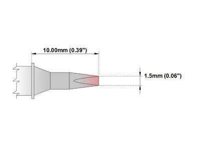  [AUSTRALIA] - Thermaltronics M7CH177 Chisel 30deg 1.5mm (0.06in) interchangeable for Metcal STTC-138