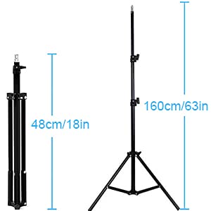  [AUSTRALIA] - Tripod Stand for Projector Camera Camcorder with Adjustable Height Max 63in with 1/4, 4M,6M Screw Heads