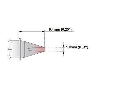  [AUSTRALIA] - Thermaltronics M6CH179 Chisel 30deg 1.0mm (0.04in) interchangeable for Metcal STTC-025P