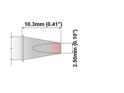  [AUSTRALIA] - Thermaltronics K75CH025 Chisel 30deg 2.5mm (0.10in)