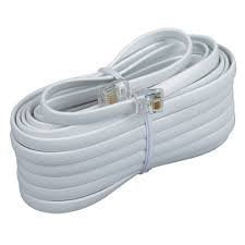  [AUSTRALIA] - Bistras 25 Ft 4C Telephone Extension Cord Cable Line Wire, for Any Phone, Modem, Fax Machine, Answering Machine, Caller ID, White 25 Feet