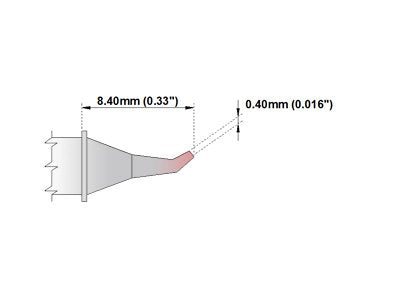  [AUSTRALIA] - Thermaltronics H70-JS02 Bent Sharp 30deg 0.4mm (0.016in) interchangeable for Hakko T31-02JS02