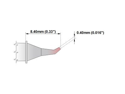  [AUSTRALIA] - Thermaltronics H80-JS02 Bent Sharp 30deg 0.4mm (0.016in) interchangeable for Hakko T31-01JS02
