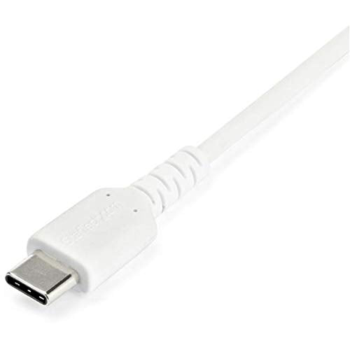  [AUSTRALIA] - StarTech.com 2m USB A to USB C Charging Cable - Durable Fast Charge & Sync USB 2.0 to USB Type C Data Cord - Rugged TPE Jacket Aramid Fiber M/M 3A White - Samsung S10, iPad Pro, Pixel (RUSB2AC2MW) 6 ft / 2 m