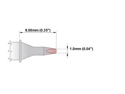  [AUSTRALIA] - Thermaltronics H60-D08 Chisel 30deg 1.0mm (0.04in) interchangeable for Hakko T31-03D08