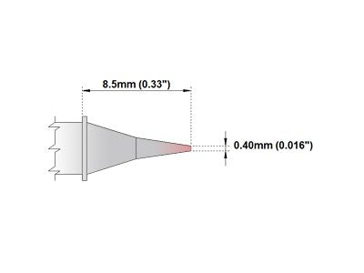  [AUSTRALIA] - Thermaltronics H80-I Conical Sharp 0.4mm (0.016in) interchangeable for Hakko T31-01I