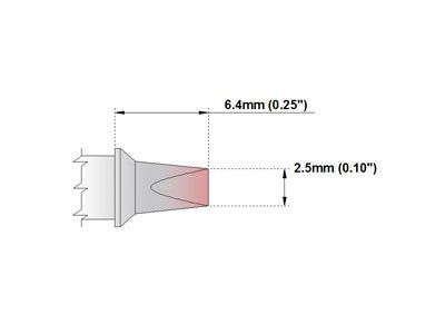  [AUSTRALIA] - Thermaltronics M8CP200 Chisel 30deg 2.5mm (0.10in) interchangeable for Metcal STTC-836P