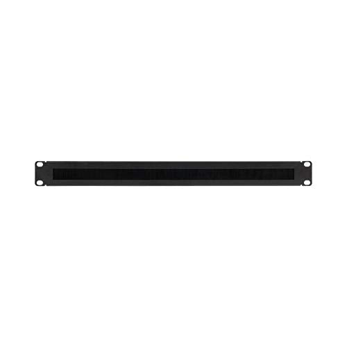 NavePoint 1U Rack Mount Cable Management Panel with Tidy Brush Slot for Cable Entry for 19-Inch Rack Or Cabinet Black - LeoForward Australia