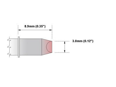  [AUSTRALIA] - Thermaltronics M8CH180 Chisel 90deg 3.0mm (0.12in) interchangeable for Metcal STTC-803