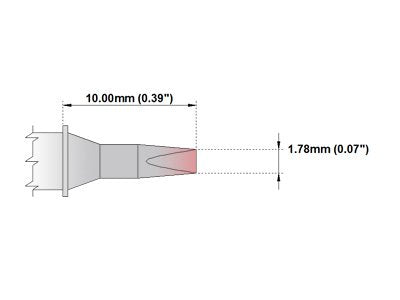  [AUSTRALIA] - Thermaltronics H70-D16 Chisel 30deg 1.78mm (0.07in) interchangeable for Hakko T31-02D16