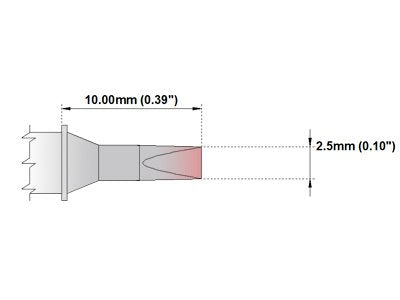  [AUSTRALIA] - Thermaltronics M7CH175 Chisel 30deg 2.5mm (0.10in) interchangeable for Metcal STTC-136