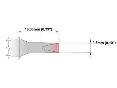  [AUSTRALIA] - Thermaltronics H60-D24 Chisel 30deg 2.5mm (0.10in) interchangeable for Hakko T31-03D24