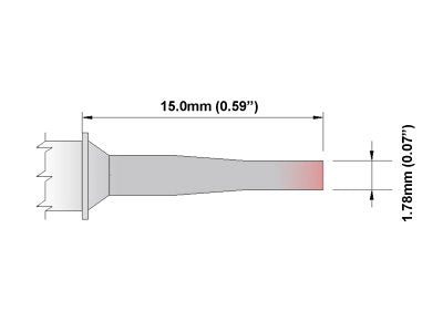  [AUSTRALIA] - Thermaltronics M8LR403 Chisel 60deg Long Reach 1.78mm (0.07in) interchangeable for Metcal STTC-842