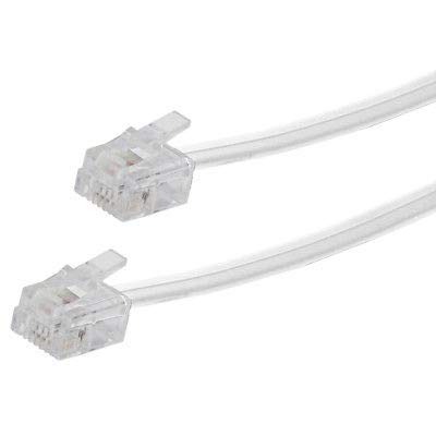 15' Feet Telephone Extension Cord Cable Line Wire, White RJ-11 by True Decor - LeoForward Australia