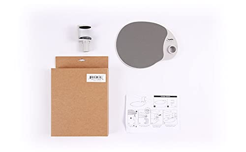  [AUSTRALIA] - EHO Under-Desk Mouse Platform/Clip on Mouse Pad Rotating 360 Degree, Ergonomic Mouse Tray Attachment, Office Mouse Pad, Slide Out Mouse Tray (Platinum), Suitable for 1.5" Thickness Desk Platinum