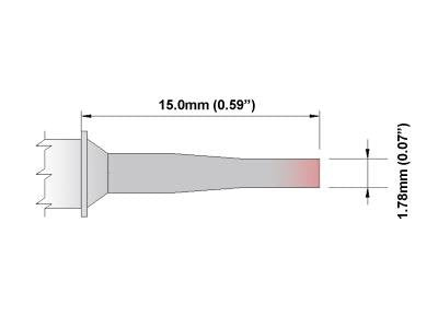  [AUSTRALIA] - Thermaltronics PM75LR403 Chisel 60deg Long Reach 1.78mm (0.07in) interchangeable for Metcal SFP-CHL20