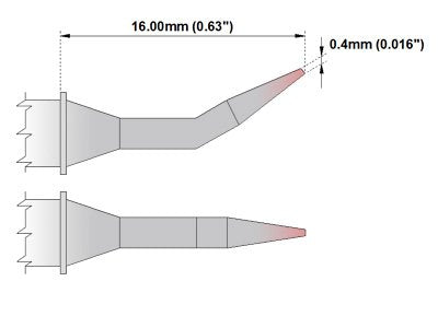  [AUSTRALIA] - Thermaltronics H70-JL02 Bent Sharp 30deg 0.4mm (0.016in) interchangeable for Hakko T31-02JL02