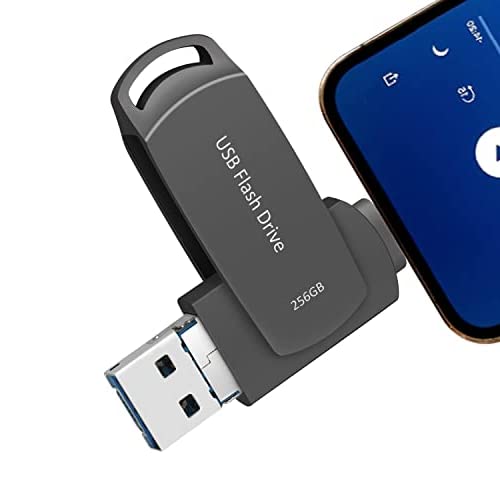  [AUSTRALIA] - Photo Stick 256GB for iPhone USB Flash Drive BOLIDE USB Drive Memory Stick Compatible iOS/iPhong/iPad/Android//Windows System (256GB, Black)