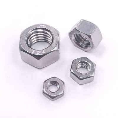  [AUSTRALIA] - 3/8-16 Stainless Steel Finished Hex Nut, 304 Stainless Steel 18-8 Hexagon Nut, Bright Finish, Full Thread, ASME B18.2.2, 25 of Pack 3/8-16 (25 pcs)