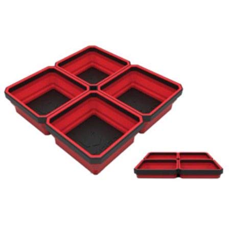  [AUSTRALIA] - E-Z Red RD Expandable Organization EZTRAY-Q Made from Strong and Flexible Silicone Body and Magnetic ABS Plate Parts Tray, One Large One Large Tray