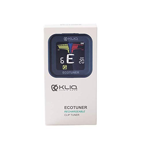 KLIQ EcoTuner - USB Rechargeable Clip-On Tuner (with included charging cable) - with Guitar, Ukulele, Violin, Bass & Chromatic Tuning Modes (also for Mandolin and Banjo) - LeoForward Australia