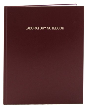 [AUSTRALIA] - BookFactory Lab Notebook - 96 Pages (.25" Grid Format), 8 7/8" x 11 1/4", Burgundy Cover, Smyth Sewn Hardbound Laboratory Notebook (LIRPE-096-LGR-A-LMT1) 8 7/8" x 11 1/4" - 96 pg