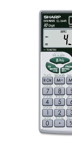 Sharp EL344RB 10-Digit Calculator with Punctuation, Metric Converter, Solar Powered LCD Display, Small Pocket Calculator for Students and Professionals - LeoForward Australia