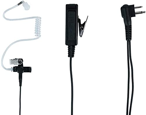  [AUSTRALIA] - BVMAG Motorola Walkie Talkie Earpiece with Mic,2 Pin Covert Acoustic Tube Earpieces Headset for Motorola CP200 GP300 GP2000 CLS1410 CLS1110 RDM2070d CP185 Two Way Radio 2 Wire PU Material,2 Pack