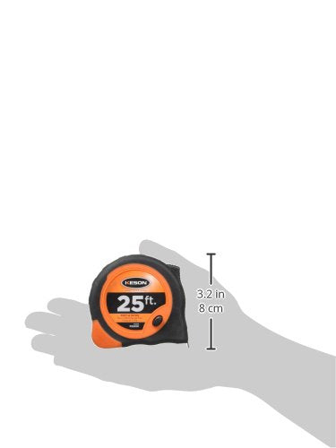  [AUSTRALIA] - Keson PG2510 Economy Series Short Tape Measure with Lacquer Coated Steel Blade (Graduations: ft, 1/10, 1/100), 1-Inch by 25-Foot Ft., 1/10, 1/100