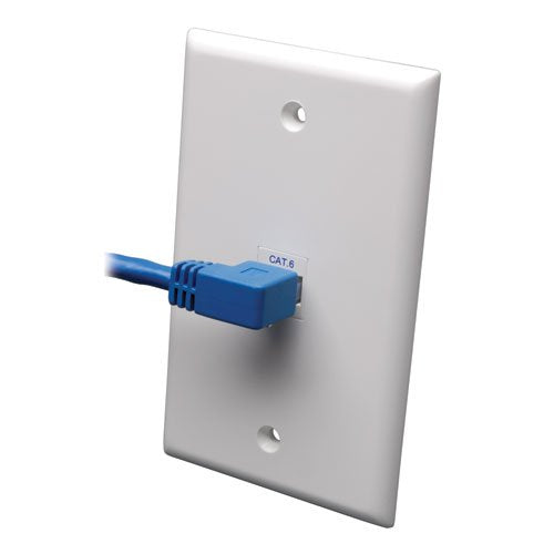  [AUSTRALIA] - Tripp Lite Cat6 Gigabit Molded Patch Cable (RJ45 Left Angle M to RJ45 M) Blue, 10-ft.(N204-010-BL-LA) 10 feet Left Angle Side