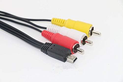  [AUSTRALIA] - Mini USB to 3 RCA Cable AV Stereo Audio Video Cable Replacement for Canon AVC-DC400ST Canon EOS 7D, 60D, 60Da,70D,100D,550D, 600D, 650D, 700D & Canon EOS Rebel SL1, T2i, T3i, T4i, Digital SLR Camera