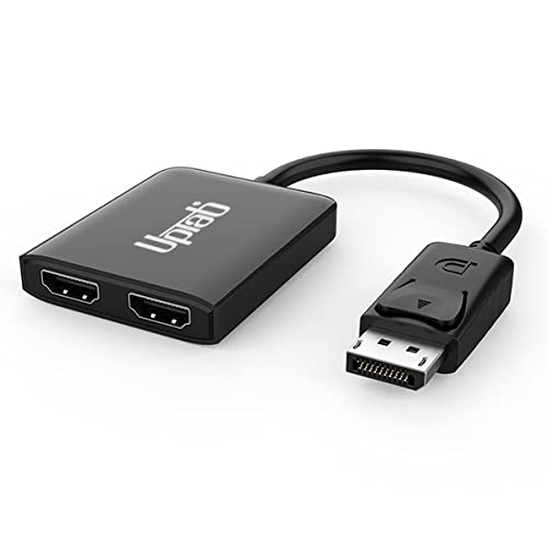  [AUSTRALIA] - UPTab DisplayPort to Dual HDMI 4K 60Hz Adapter Multi Monitor Splitter, Converter Multi-Stream Transport (MST) Hub, DP to 2X HDMI 2.0 (DisplayPort to Dual HDMI)