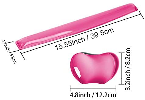 Silicone Gel Keyboard Wrist Rest Set Plus Keyboard & Mouse Wrist Support Pad Office, Computer, Laptop, Mac - Durable, Comfortable and Pain Relief - Pink Set Pink Wrist Rest Set-plus-(New Upgrade Packaging) - LeoForward Australia