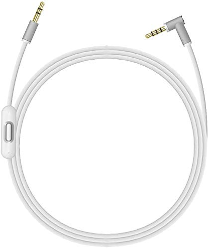  [AUSTRALIA] - Beats Replacement Audio Cable Cord Wire with in-line Microphone and Control for Beats by Dr Dre Headphones Solo Studio Pro Detox Wireless Mixr Executive Pill (White) White