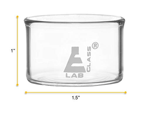 Crystallizing Dish, 20ml - Flat Bottom, No Spout - Borosilicate 3.3 Glass - Laboratory, Kitchen, Crafts - Eisco Labs - LeoForward Australia