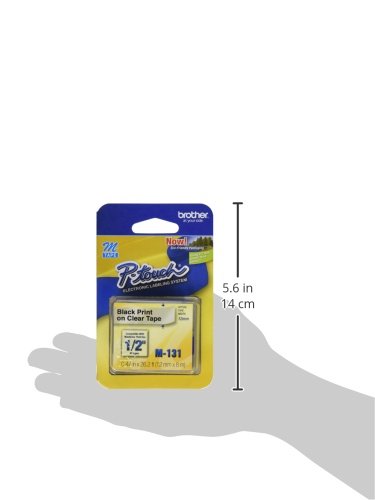  [AUSTRALIA] - Brother Genuine P-Touch M-131 Tape, 1/2" (0.47") Standard P-touch Tape, Black on Clear, for Indoor Use, Water Resistant, 26.2 Feet (8M), Single-Pack