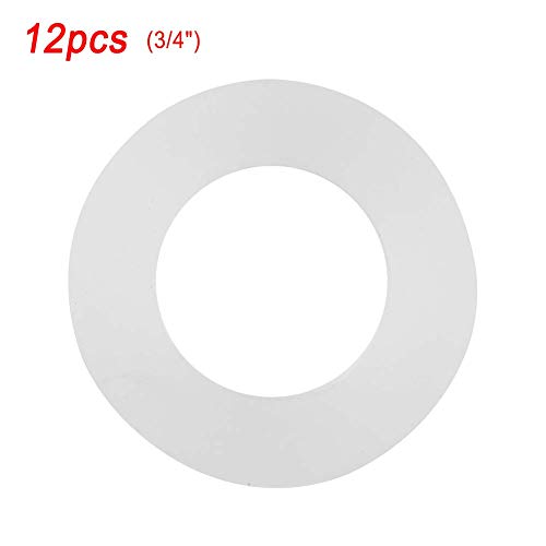  [AUSTRALIA] - White Flat Rubber Seal Washer Ring 12 Pieces Seal Gasket Replacement for Pipe, Water Tap Connection(3/4 inch)