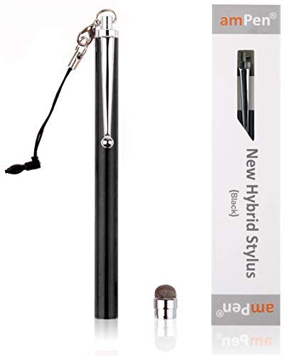 amPen Hybrid Stylus Pen - Interchangeable Hybrid Tip Touchscreen Stylus (Black) Black - LeoForward Australia