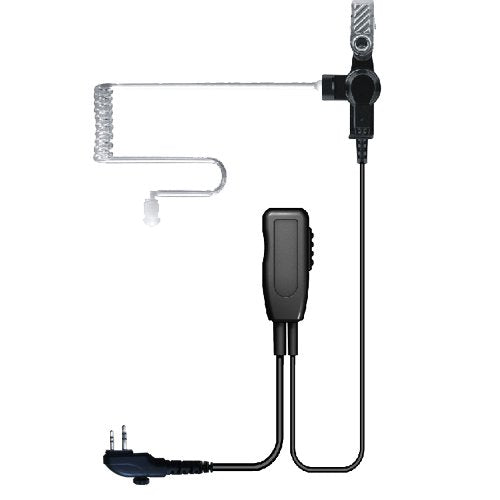 MaximalPower HYTERA HYT Single Wire 2-Pin Radio Earbud Headset PTT Mic in-Ear Clear Coil Tube - LeoForward Australia