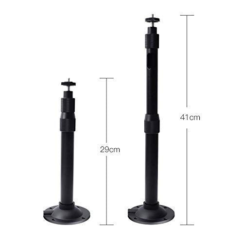  [AUSTRALIA] - Hzgang Wall Ceiling Mount Hanger 360°Rotatable Head with Extendable Length 11.4 Inch to 16.1 Inch / 11 lbs Load Mounting Bracket for Projector Camera (Black)