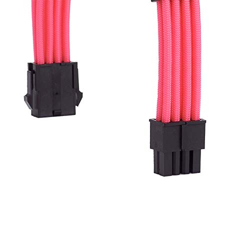 FormulaMod Sleeve Extension Power Supply Cable Kit 18AWG EPS 8-P+PCI-8-P with Cable Combs for PSU to Motherboard/GPU (Pink PCI 8+EPS 8) Pink PCI 8+EPS 8 - LeoForward Australia